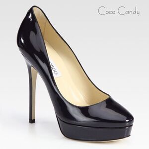 🔃Jimmy Choo Cosmic Black Patent Leather Heels